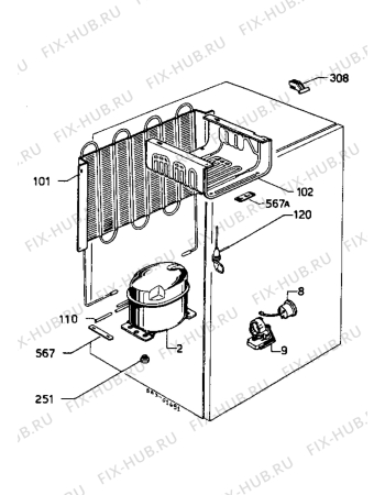 Взрыв-схема холодильника Zanussi Z6139TE - Схема узла Cooling system 017